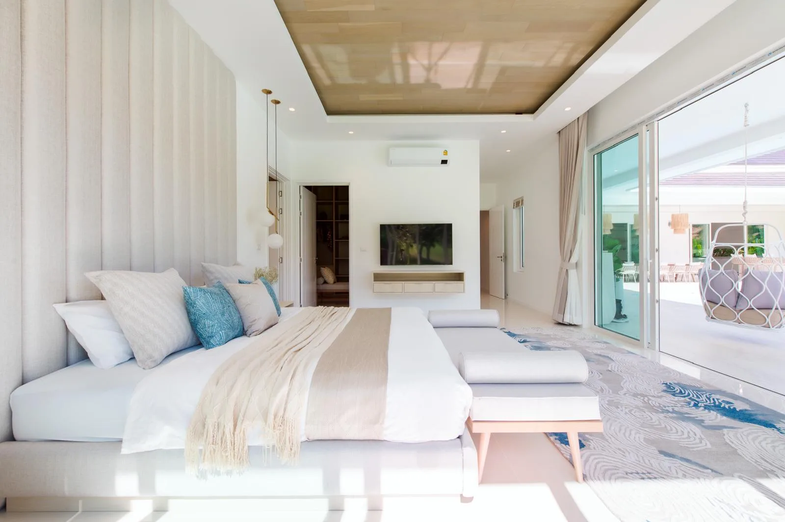 The master bedroom of a finished JG villa, Palm Hills